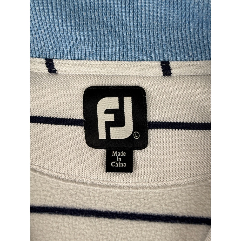 FootJoy 1/4 Zip Pullover Mens Large White Striped Green Bay‎ Country Club Golf - Picture 6 of 9